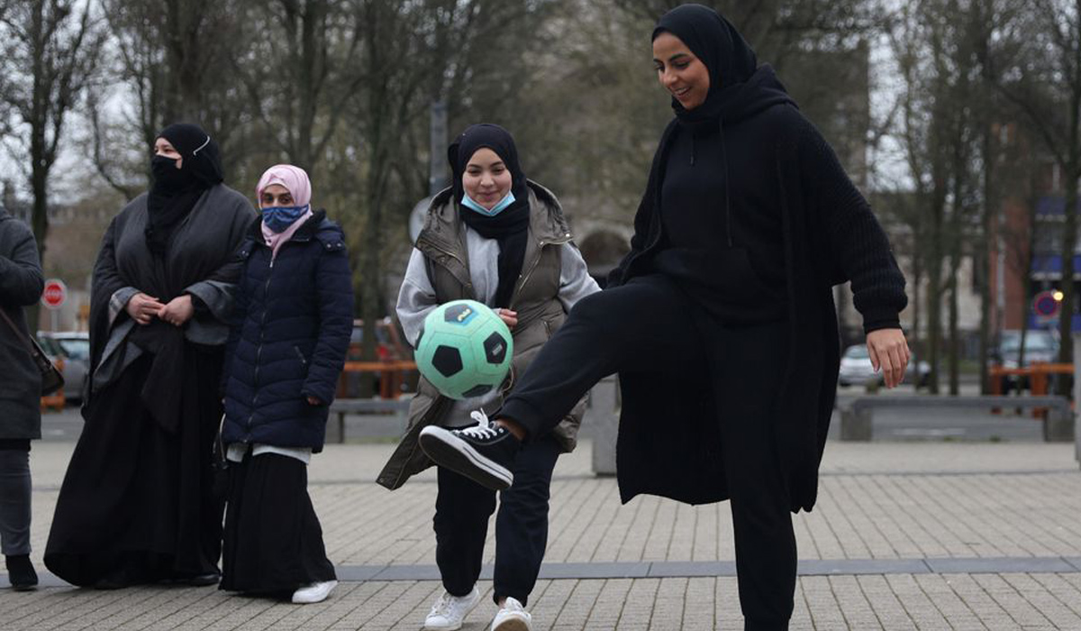 Supporters of the women soccer team
